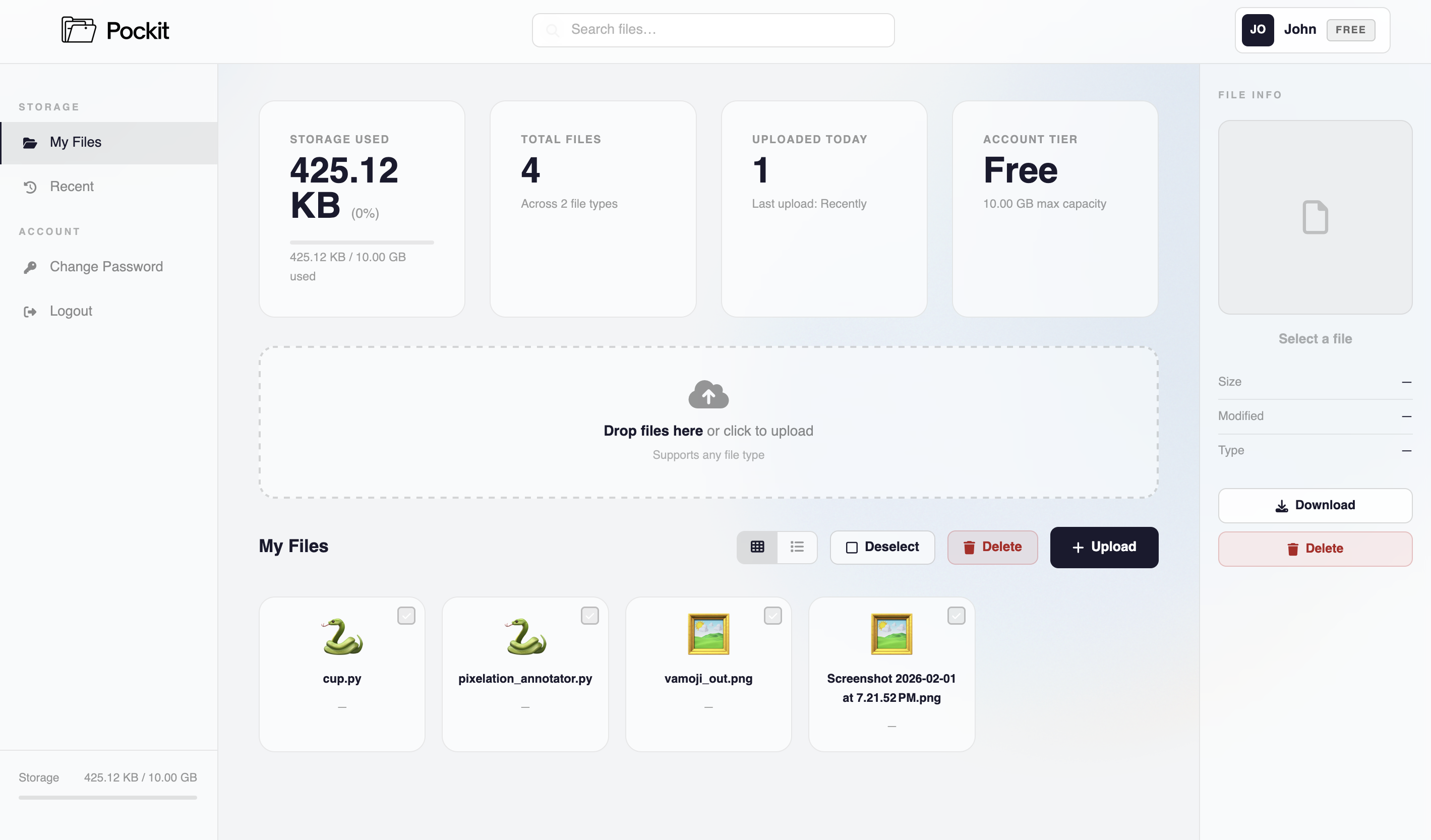 Pockit Dashboard